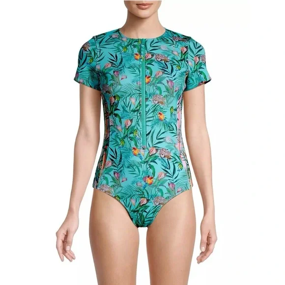 JOHNNY WAS • Tania neoprene jungle print one piece swimsuit - Large - Picture 2 of 14